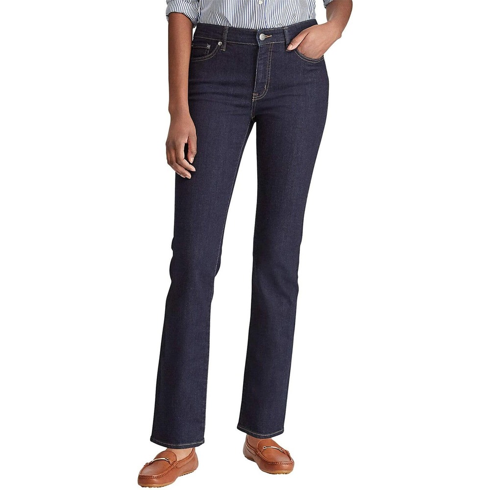 LAUREN Ralph Lauren Women's Premier Straight Leg Denim Jeans Size 4 W27xL30 $89